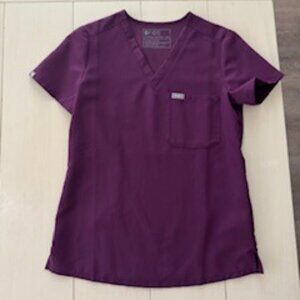 Figs Women's Deep Purple Catarina - One-Pocket Scrub Top - XXS / Deep Purple